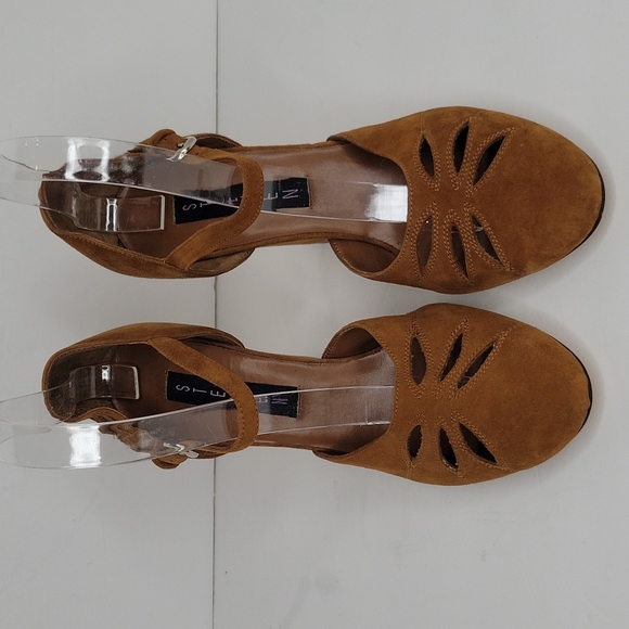 STEVEN by Steve Madden High Wedge Heel Suede Mary Janes 7M NWOT - Picture 2 of 14